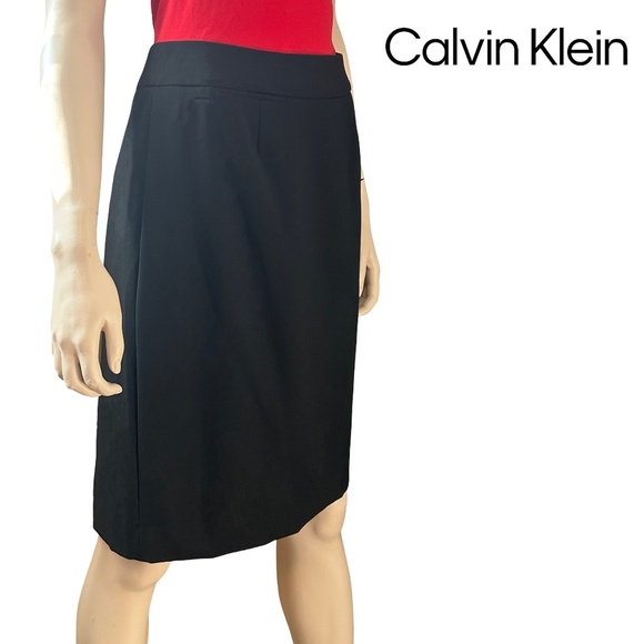 Calvin Klein Rayon Blend Black Skirt Classic Professional Suit Fully Lined NWOT - Picture 8 of 10